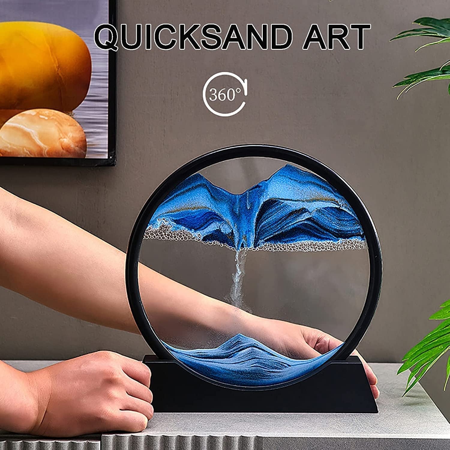 3D Moving Sand Art – Liquid Motion Deep Sea Sandscape with Round Glass Frame (1 Pc) 3D Moving Sand Art – Liquid Motion Deep Sea Sandscape with Round Glass Frame (1 Pc)